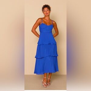 Elegant Blue Tiered Dress